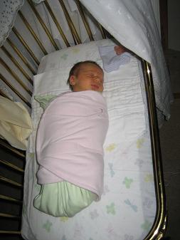 Sleeping in bassinet