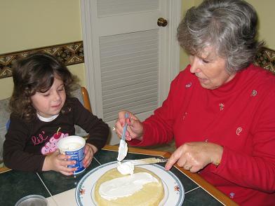 decorating birthday cake