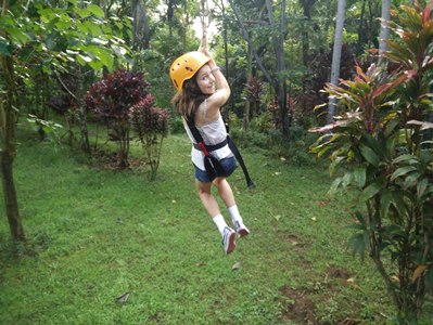 Zoe ziplining