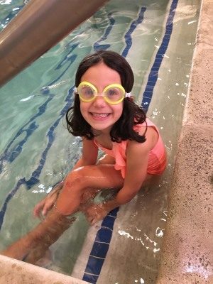 Avery in pool