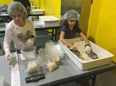 girls at food bank