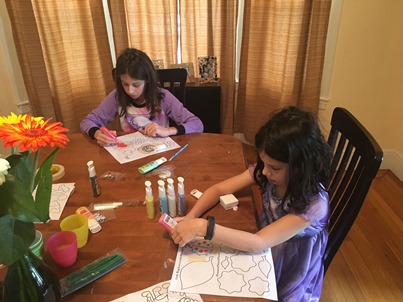 girls doing art projects