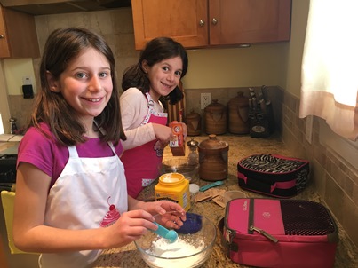 girls making dough
