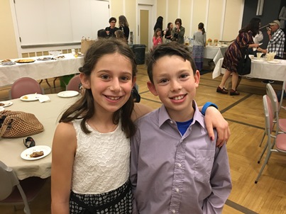 Zoe and Zachary at Tefilah - small