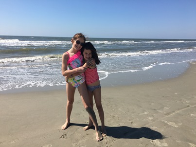 girls on beach