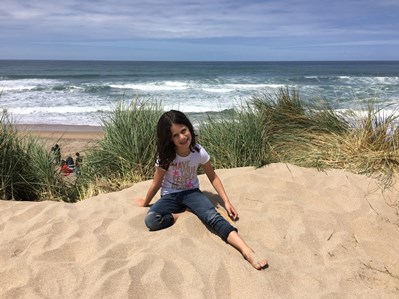 Avery on beach