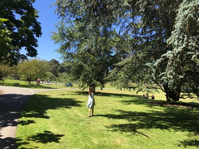 Zoe in arboretum