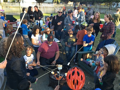 group making smores