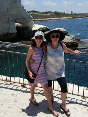 Zoe and Safta at Rosh Hanikra