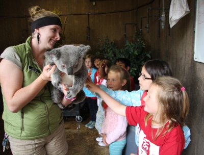 Avery and koala at zoo camp